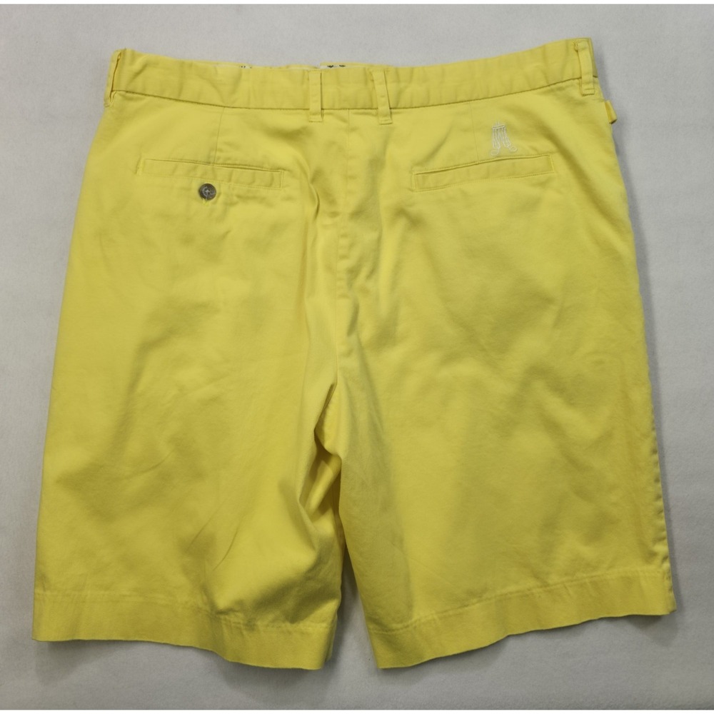 Royal & Awesome Shorts Mens 38 Yellow Cotton Golf Chino Flat Front Bright